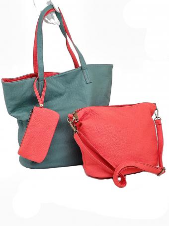 Shopper 3-in-1 Tasche in trendstarker Farbe 